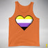 Nonbinary Pride 8-Bit Pixel Heart Premium Tank Top - Orange